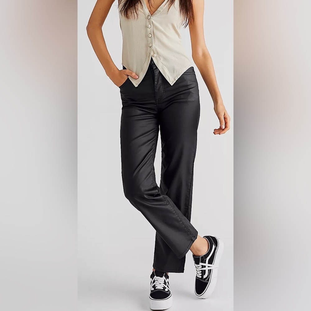 Free People We The Free Pacifica High Rise Slim Straight Leg Jeans, sz 27